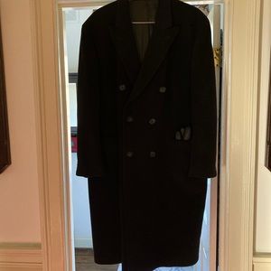 Cashmere Overcoat. Xxl tall black. Made in England.